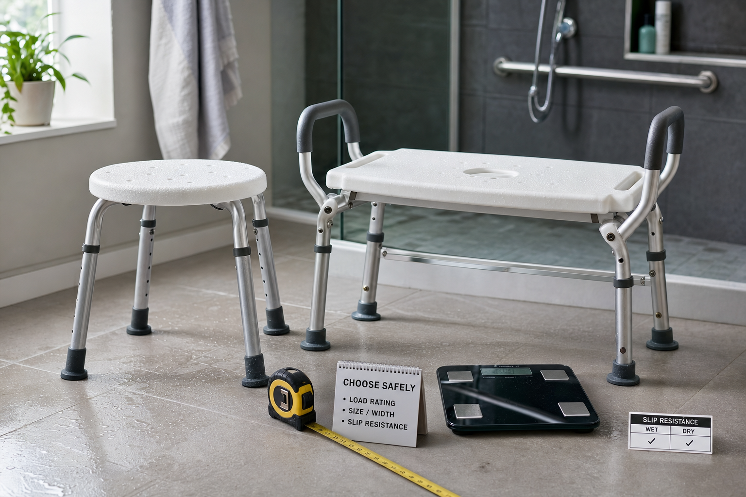 Antislip eigenschappen douchestoel