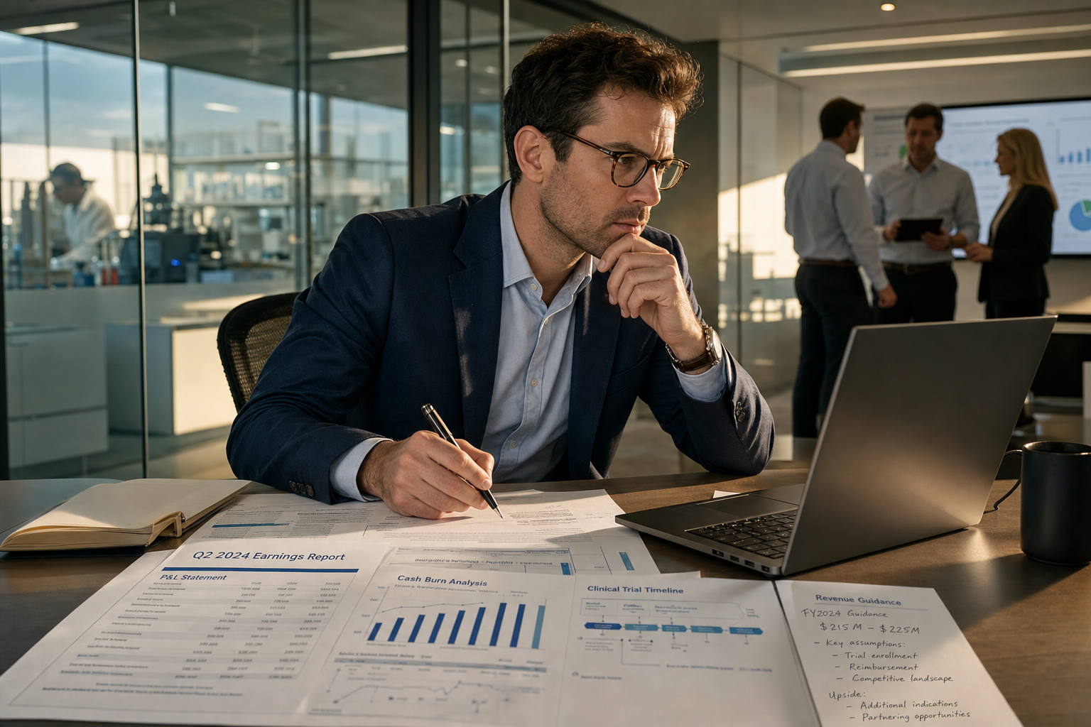 Financial analysis of biotech quarterly reports