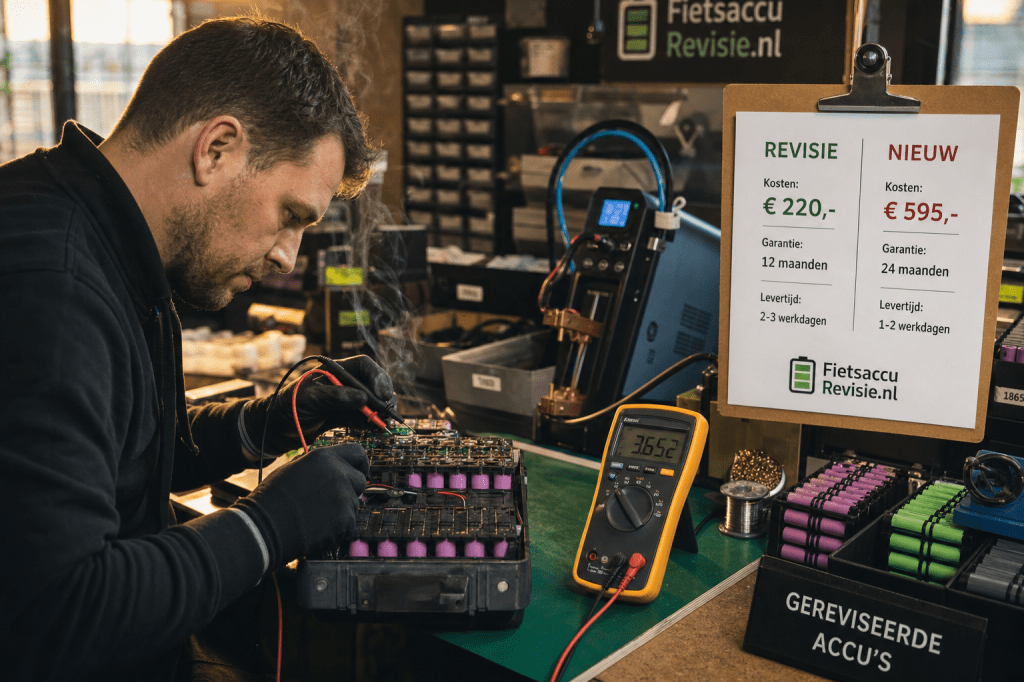 Wat kost een fietsaccu reviseren gemiddeld en wanneer is revisie financieel slimmer dan een nieuwe accu&nbsp;kopen?