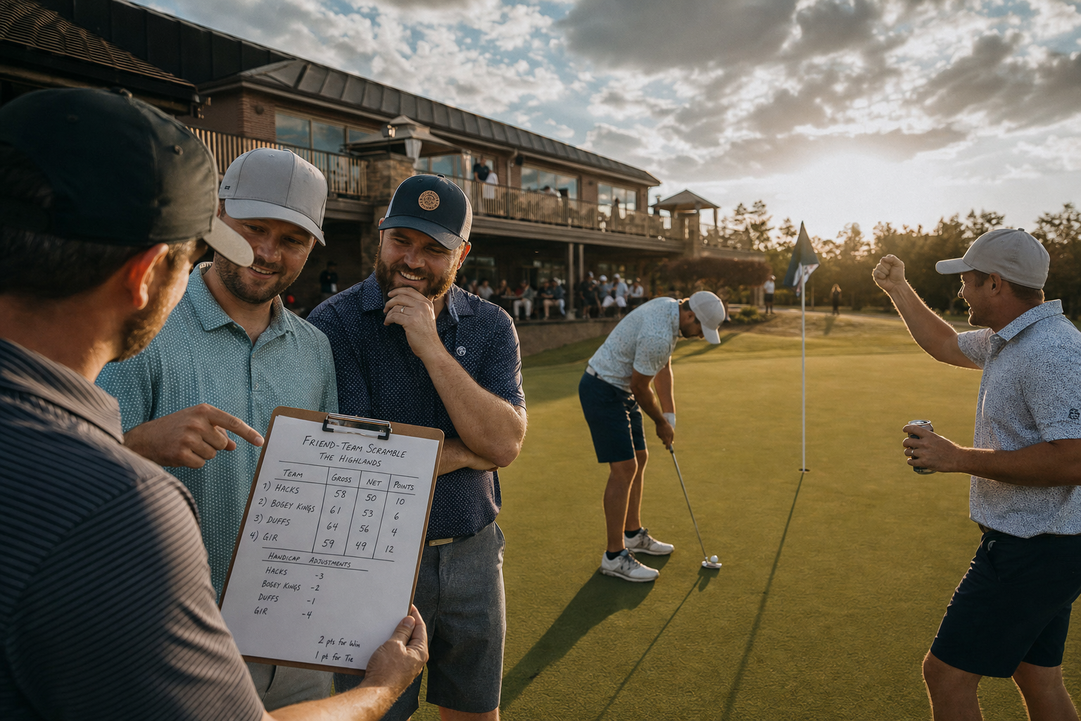 Golfers bespreken teamindeling