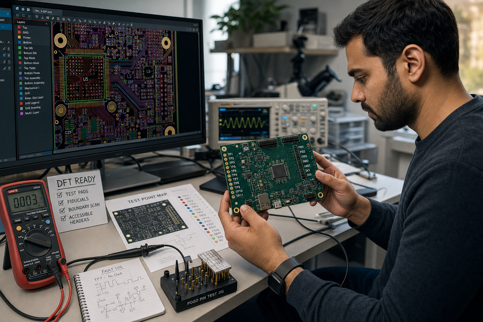 PCB design testpunten en DFT planning